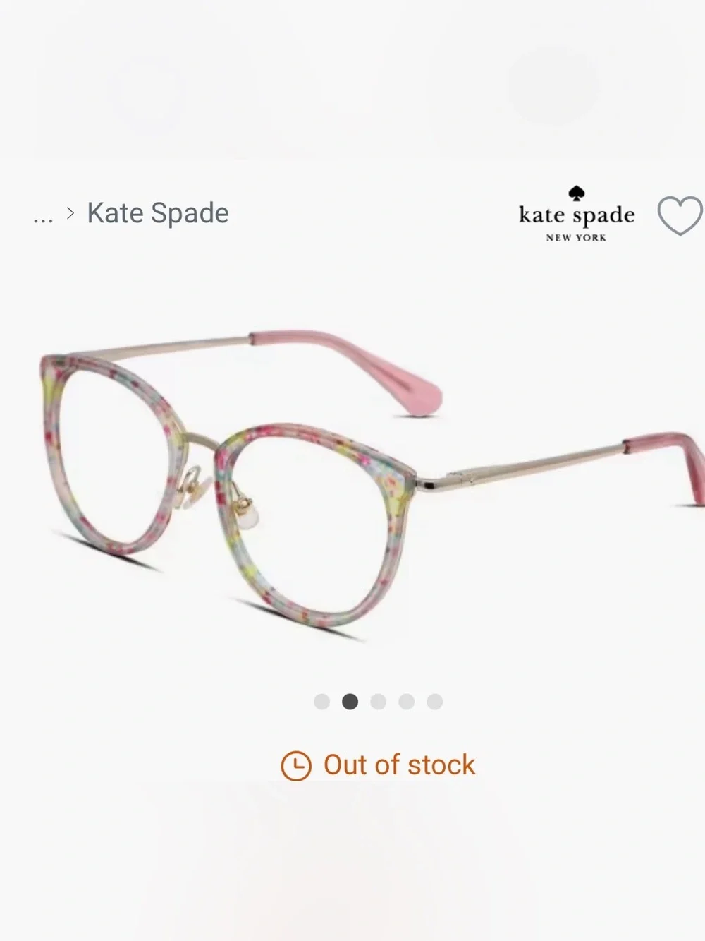 kate spade Floral Multicolor Round Optical Glasses with Gold Temples